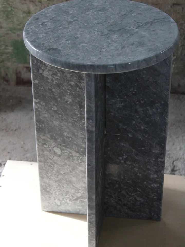Silver marble side table mini model,nightstand, handmade free shipping, gray marble