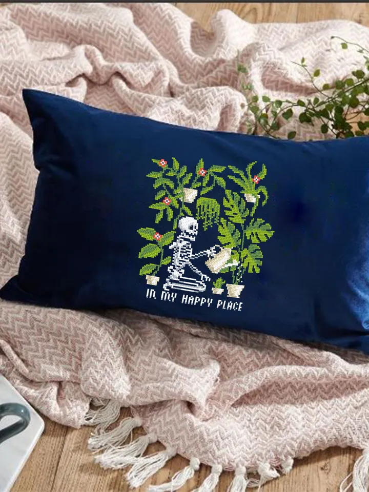 Skeleton plants cross stitch pattern PDF download Gothic skeleton cross stitch chart In my happy place, Gothic home decor, Plant lover #P39