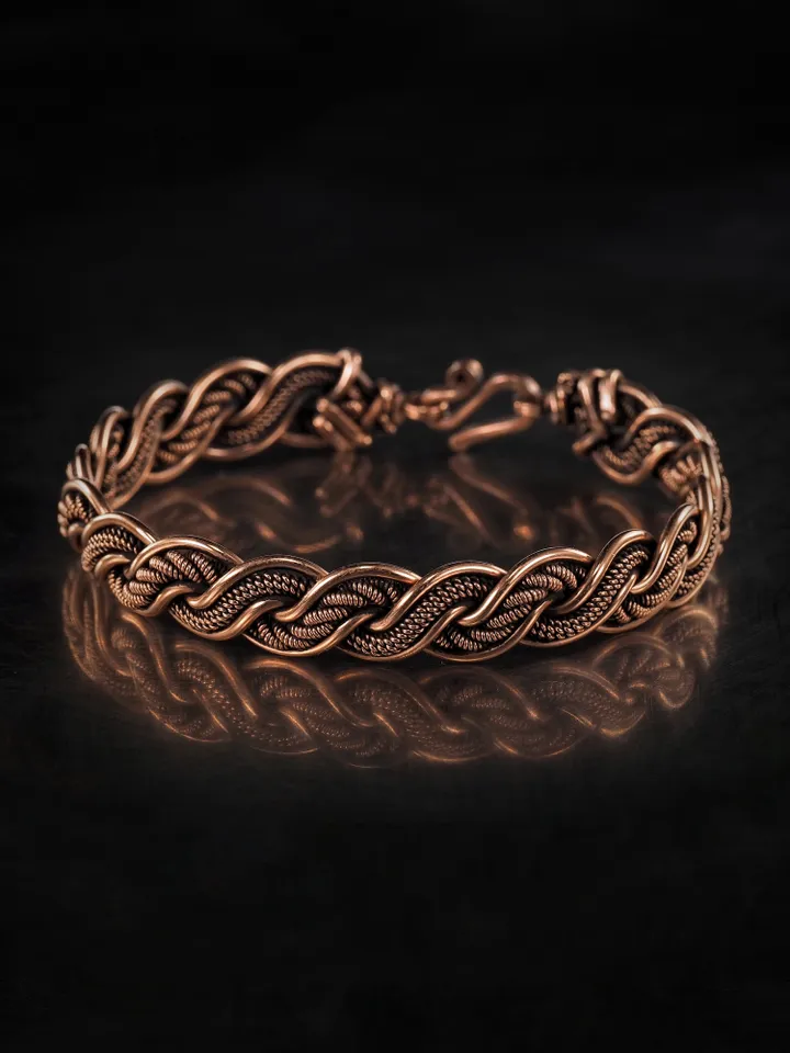Woven copper wire bracelet Antique style handcrafted copper jewelry Unique gift