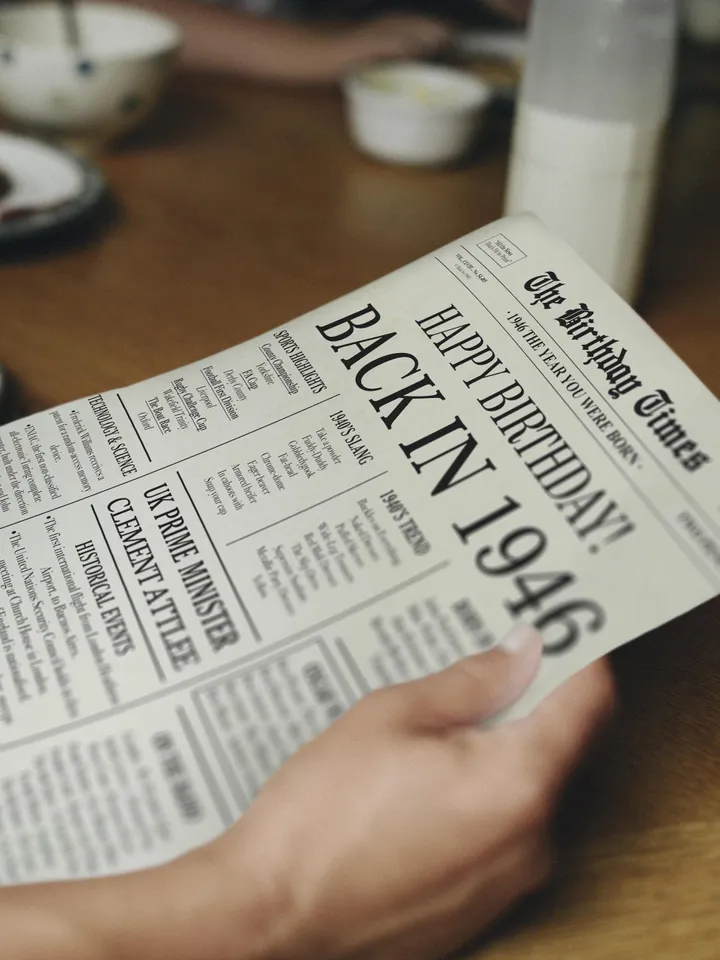 79th Birthday Newspaper Poster Back in 1946 Printable Sign 1946 Birthday Fun Facts 79 Years Ago UK Digital Download