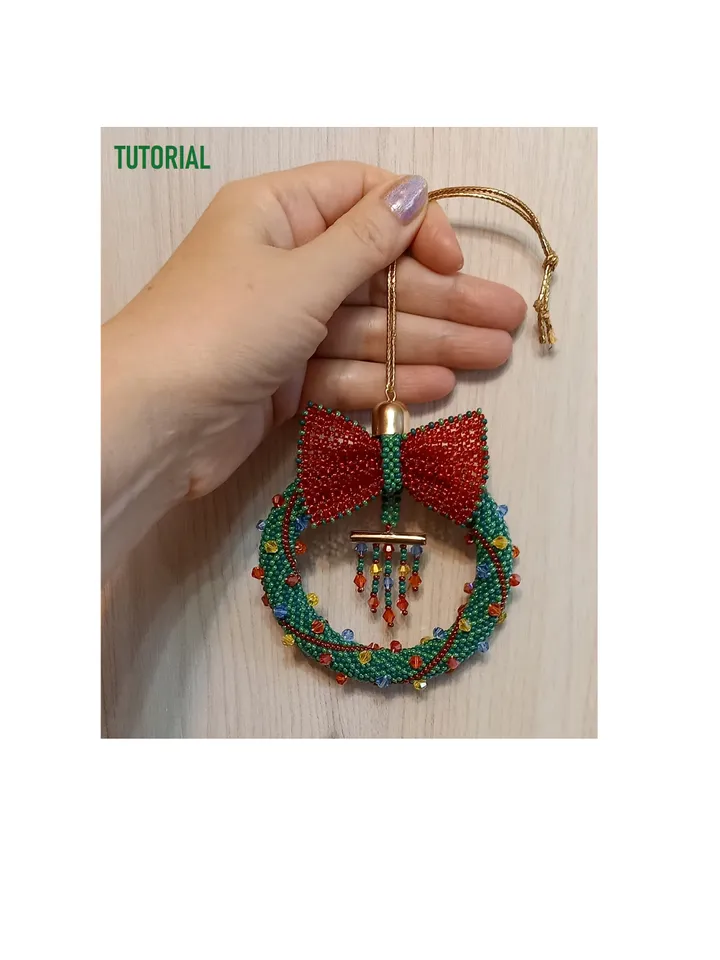 Tutorial Beading - Christmas tree decoration or New Year's decor for home-office. Instant Download, PDF