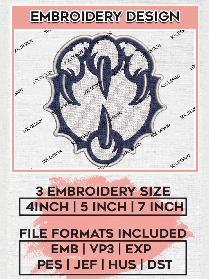 NCAA North Florida Ospreys Team Logo Embroidery Design Files, NCAA North Florida Ospreys Machine Embroidery, NCAA Teams, 3 sizes, NCAA Machine embroidery designs, Digital Download