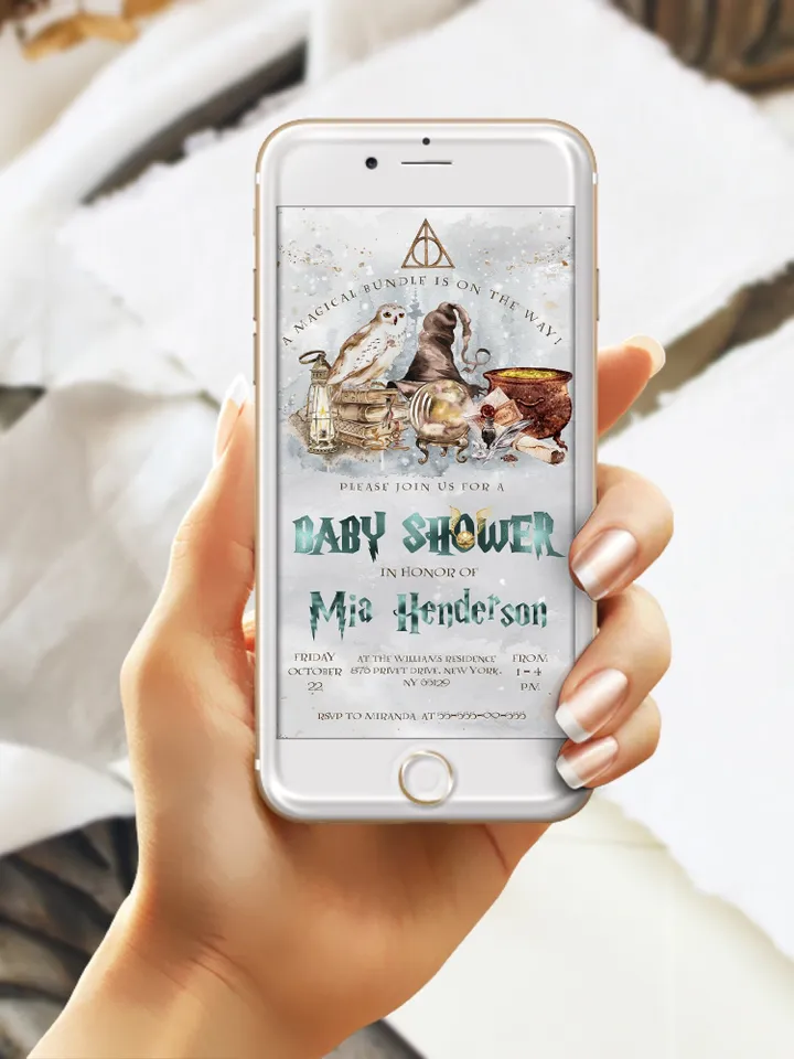 DIY Wizarding World Baby Shower iNVITATION; Magic School Baby Shower Template; School of Wizard Baby Shower invitation template; ms7