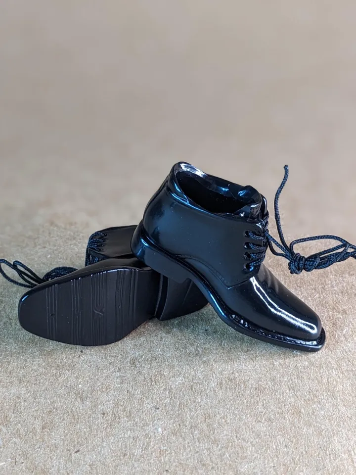 Premium high black lace-up boots for 1/6 scale male dolls