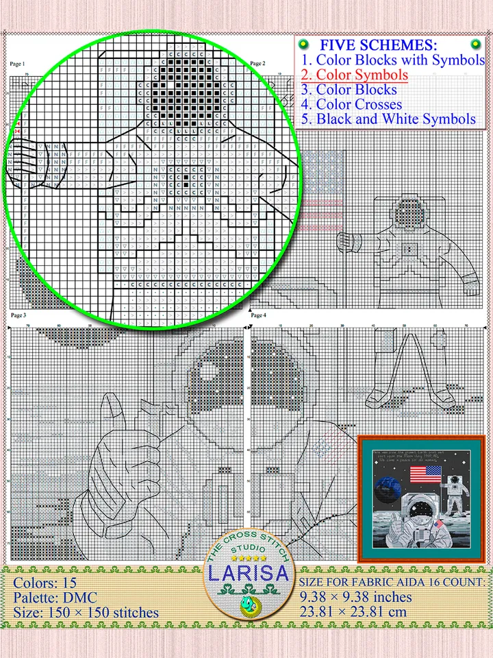 Apollo 11 Cross Stitch Pattern | Moon Landing | Lunar Landing