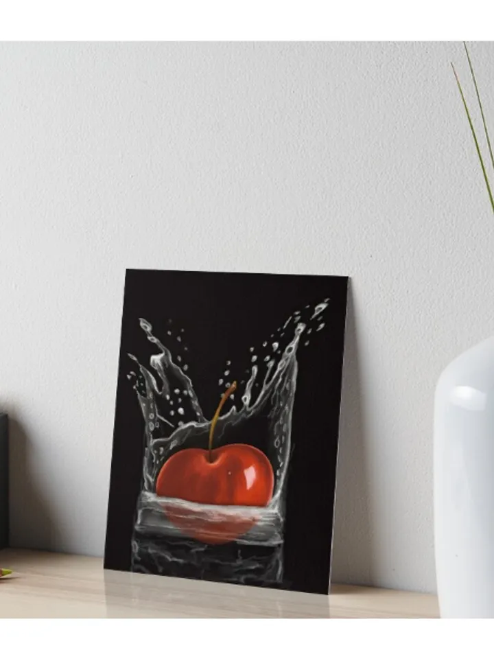 Cherry digital art illustration, Cherry painting aesthetic, Cherry drawing aesthetic