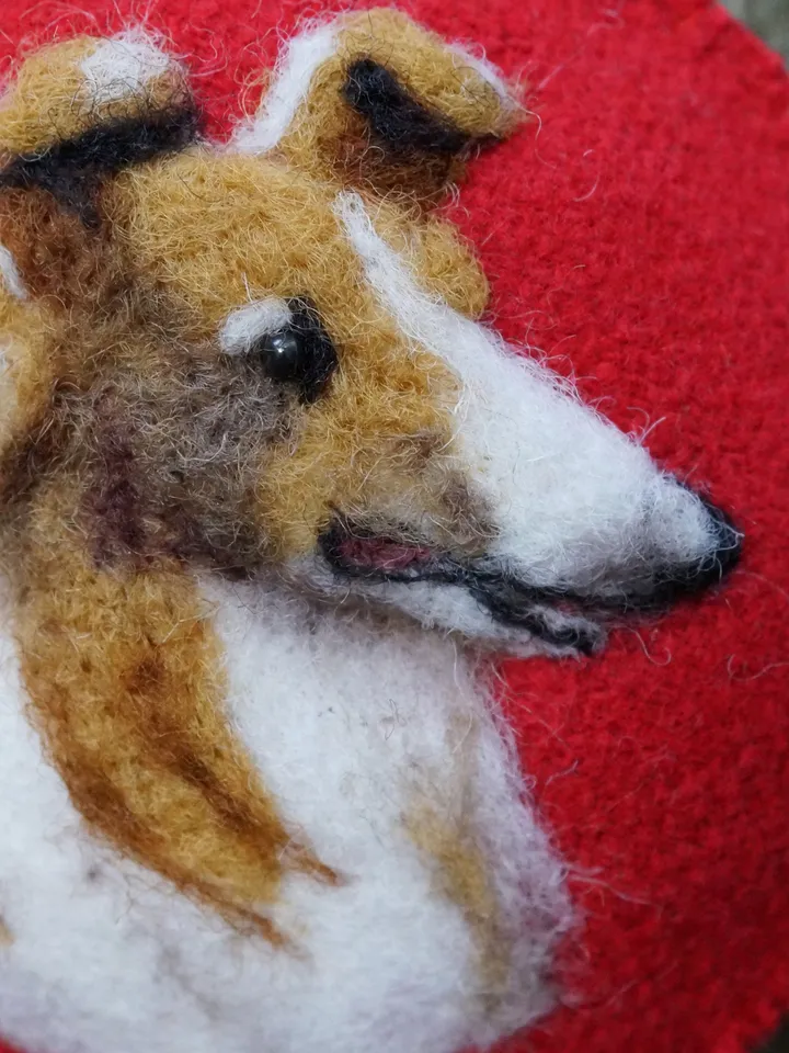 Collie Christmas ornament, pet portrait, needle felted dog ornament, Rough collie, made to order