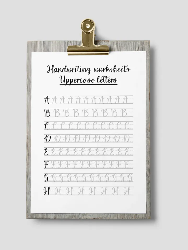 Digital Calligraphy Worksheets with Fine Brush Pen - 21 Pages