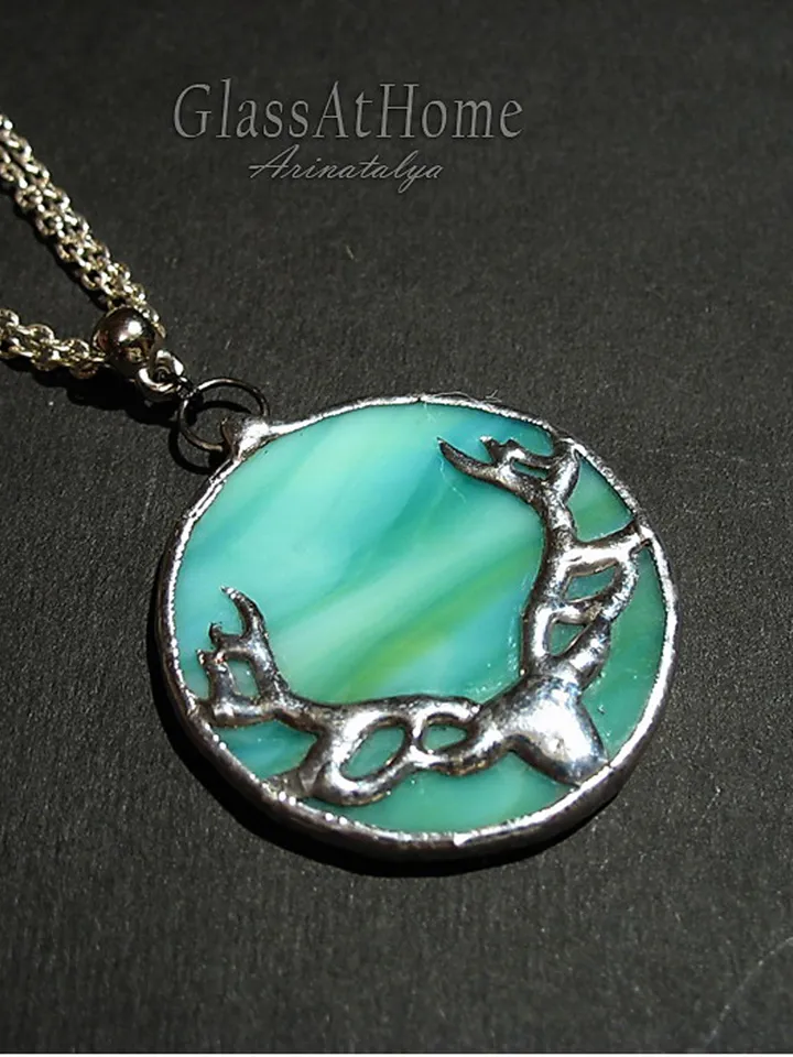 Deer antler jewelry, Deer head necklace, Noel, Yule jewelry. Christmas deer, stag head pendant