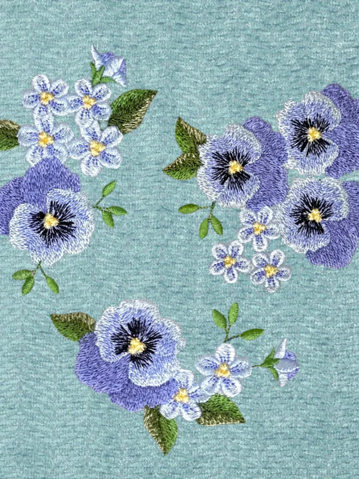 Pansies set for 4X4 hoops Machine embroidery designs digital embroidery pattern home and clothing décor embroidery motif 3D embroidery