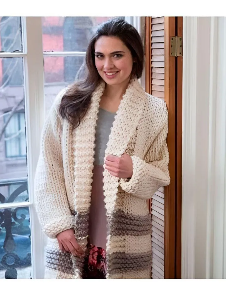 Cardigan bulky knitting , chunky, easy cardigan, women ladies cardigan knitting pattern pdf