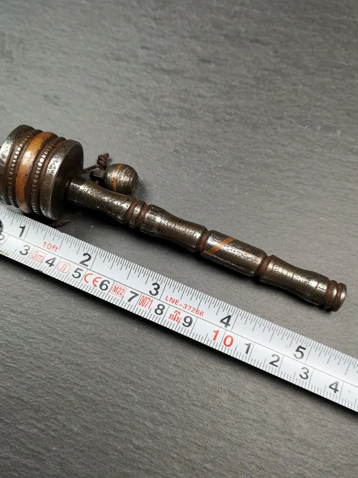 Gandhanra Handmade Tibetan Handheld Prayer Wheel,Mani Wheel,Small Size 13cm