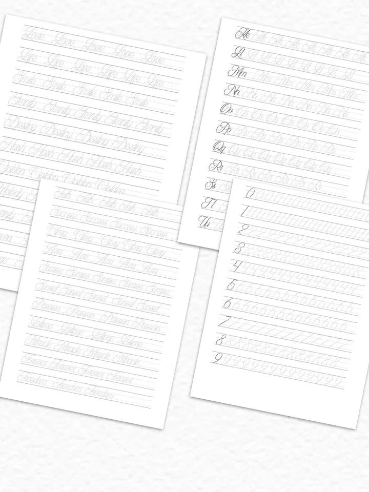 Handwriting, Calligraphy Practice Templates, Improve Handlettering