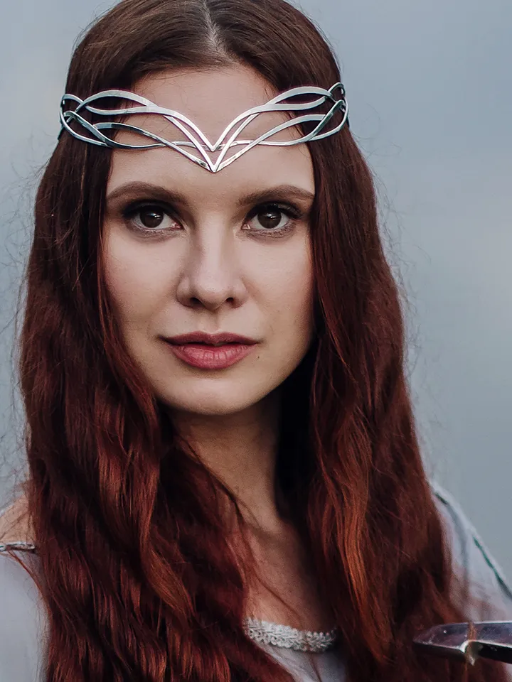 Sorceress diadem fantasy legends Tiara Elven Crown boho romantic Wedding Headpiece Celtic medieval elven Queen Niviane