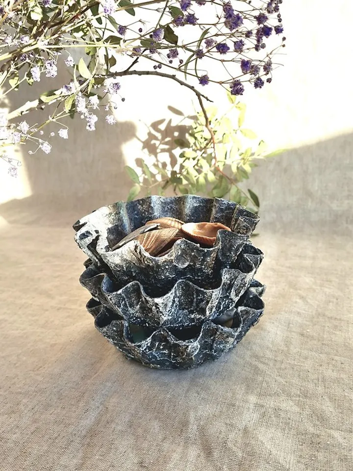 Gray trinket dish Set of 3 jewelry dish Jewelry storage Decor tray Ring tray