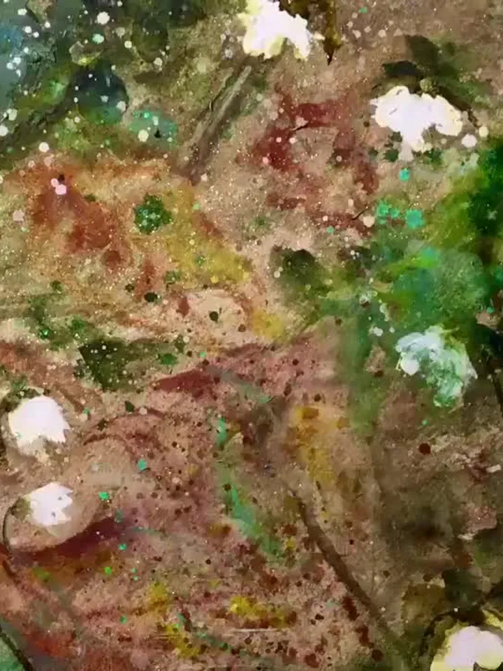 Abstract watercolour painting,original watercolour wall art,mix media painting,home decoration,textured flowers painting.