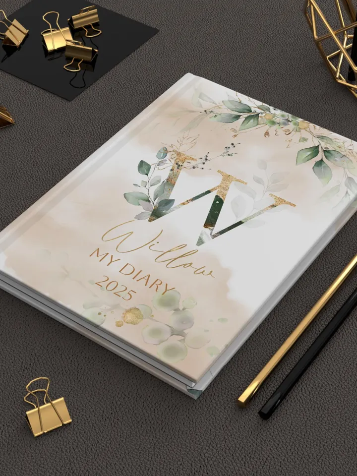 Personalized Floral Name Initials Journal - Hardcover Journal, Matte, Notebook, Customized Diary, Gift for Her, Birthday Present