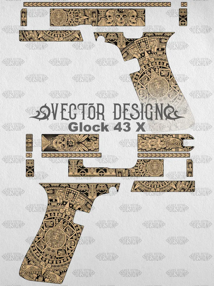 VECTOR DESIGN Glock 43 X Aztec calendar