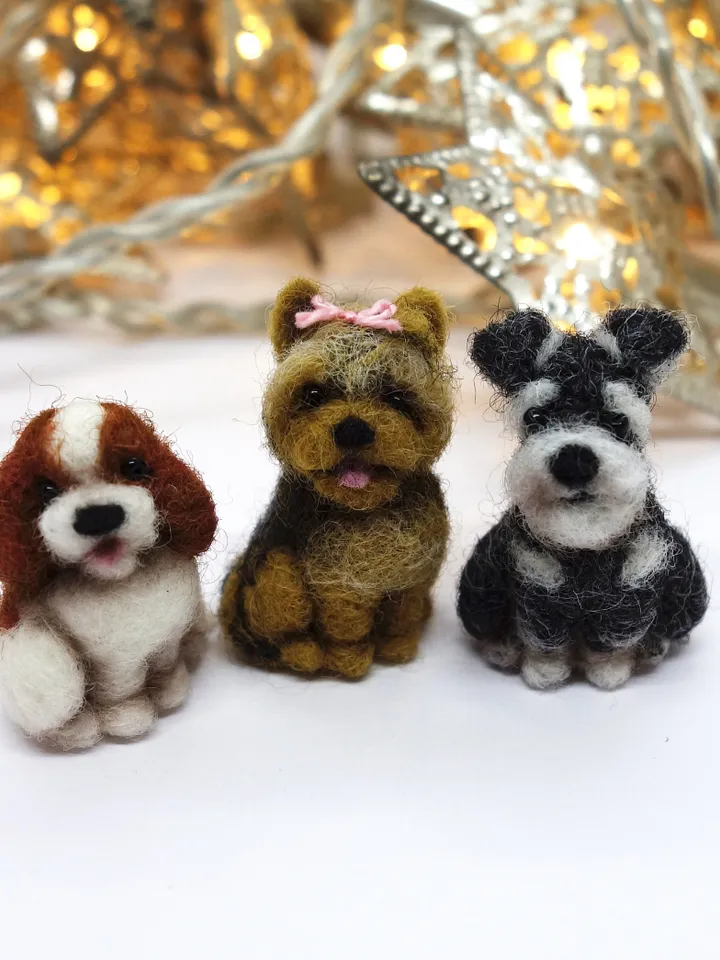 Tiny needle felted Yorkshire terrier, yorkie dog miniature, made to order