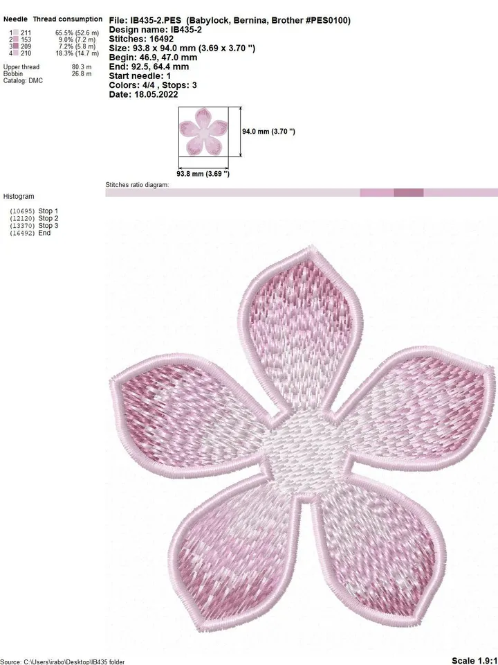Water lily FSL machine embroidery design 3D flower for making hairpins, brooches or other jewelry Flower FSL Embroidery pattern flower motif
