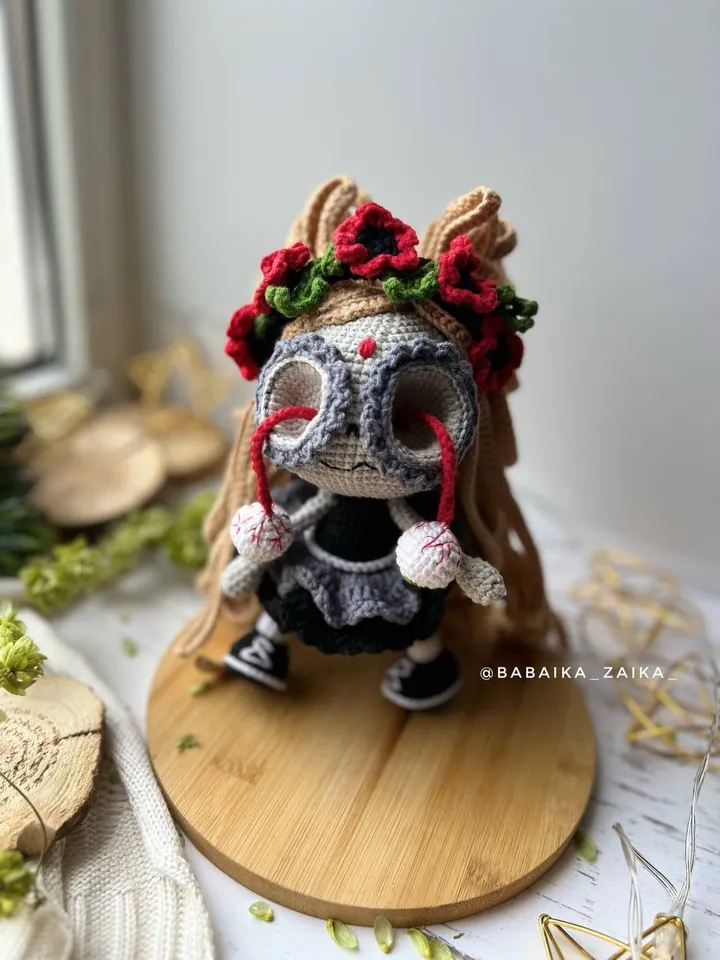 PDF Crochet Santa Muerte Pattern in Eng, Halloween Pattern, Crochet Monster, Doll Crochet Pattern, Skull Doll Santa Muerte patrón en español