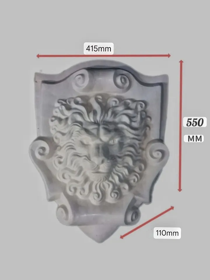 Plastic mold for concrete and gypsum "Lion" DIY ready 16,34"21,65"4,33 in