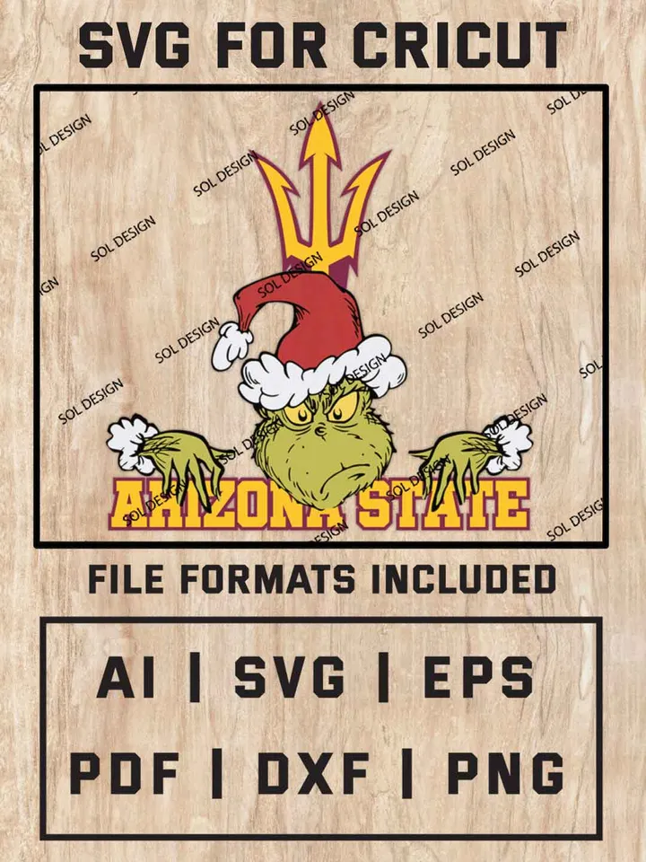 Grinch Arizona State Sun Devils SVG, NCAA SVG Design, NCAA Arizona State Sun Devils SVG, NCAA Sun Devils Cricut, Christmas Svg, Grinch svg, Digital Download