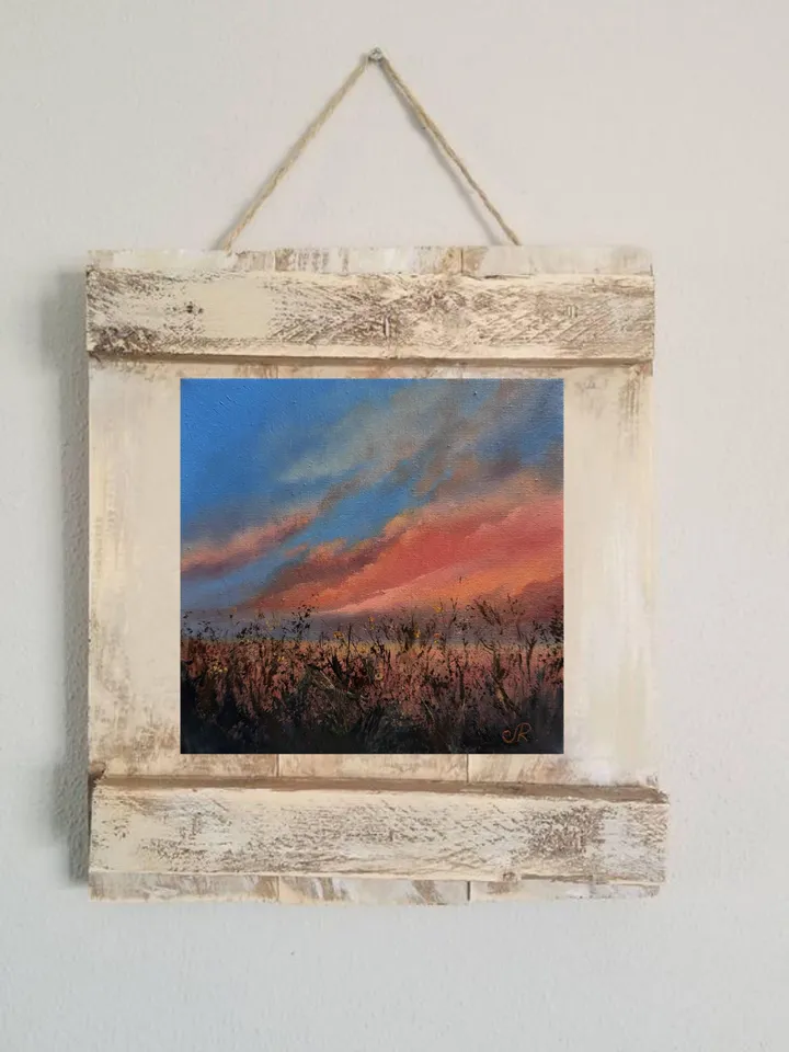 Sunset Oil Painting Original Landscape Sunrise Wall Art