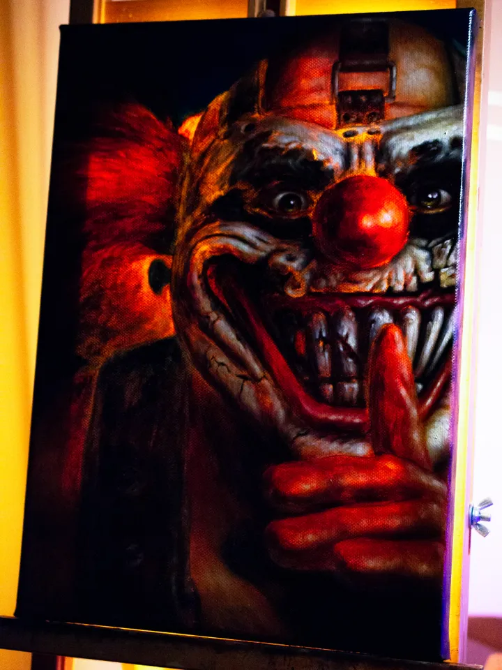 Original oil painting Twisted Metal Sweet Tooth