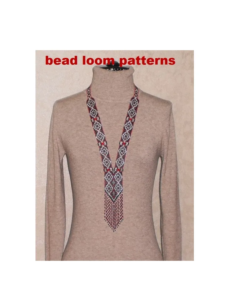 Bead loom patterns, schemes for a Gerdan-Split-Loom Necklace, Beading Loom only Pattern, Instant Download, PDF