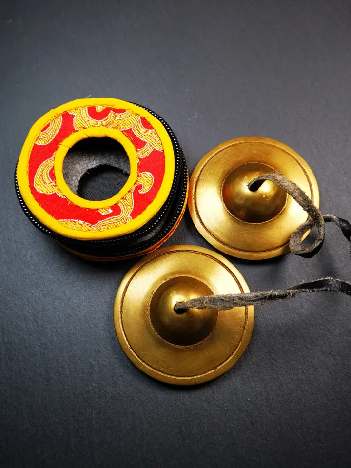 Gandhanra Customized Engrave Tibetan Cymbals,6.5cm Tingsha Bell,Buddhism Ritual Implement,Handmade in Nepal