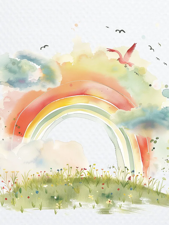 12 PNG Rainbows with Flowers Bundle, Nursery Watercolor Rainbow, Cute Rainbow clipart for sublimation, Digital download, Paper craft