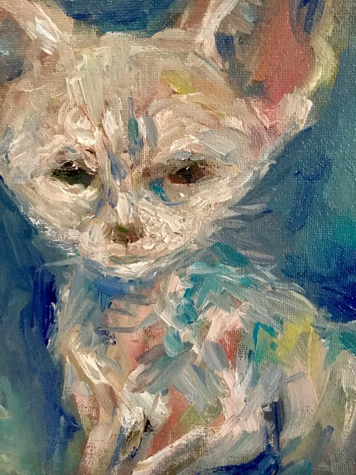 Fennec fox original oil painting on canvas,animals paintings,unstretched canvas,unique handmade gift for animal lovers,wall decor.