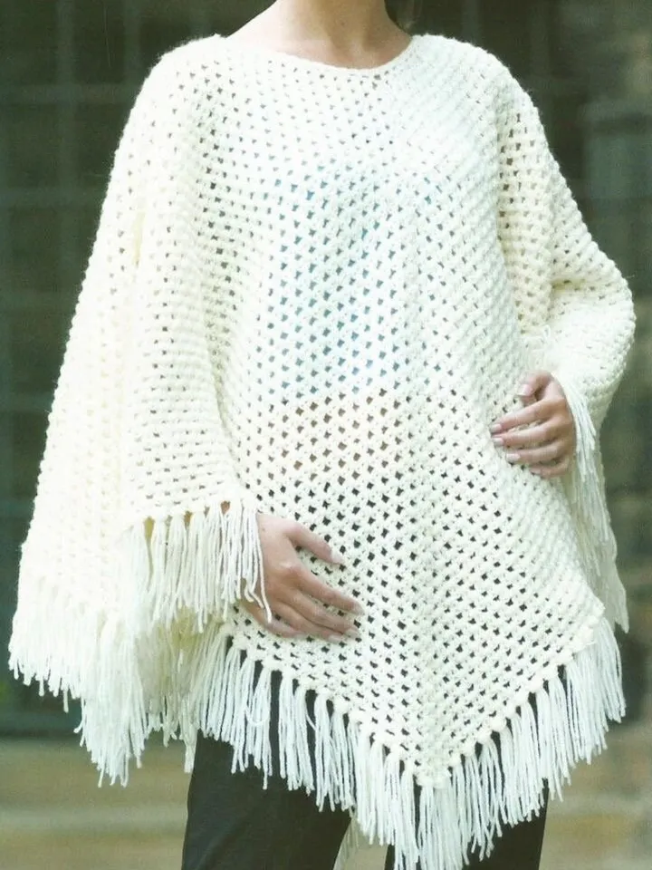 Crochet poncho pattern, Cardigan pattern , Womens crochet aran poncho , granny square poncho PDF