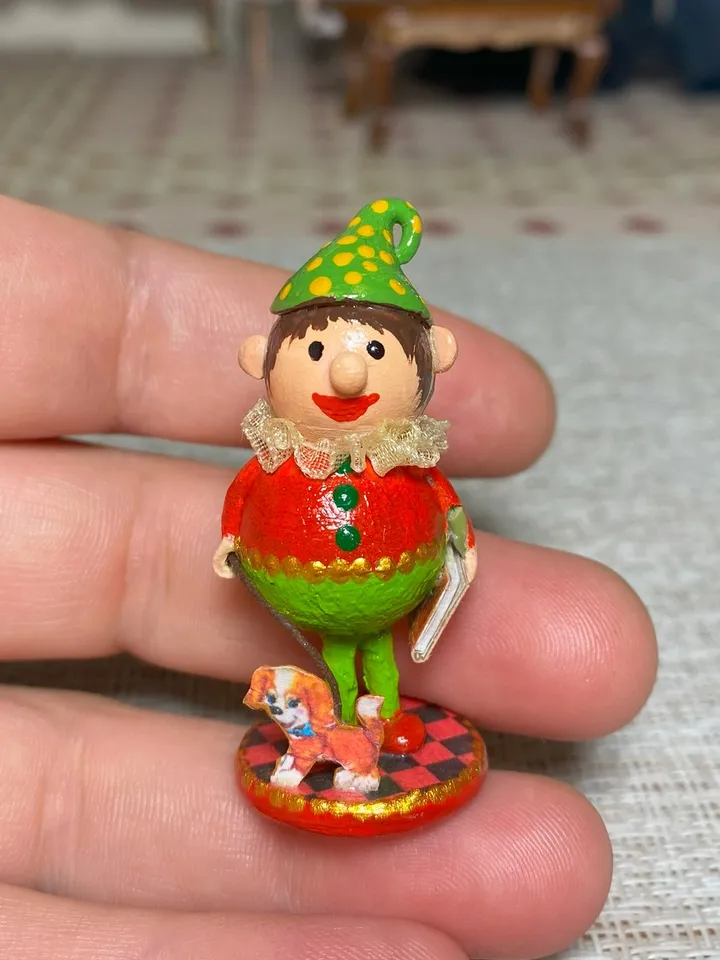 Doll toy. 1:12. Gnomes. Handmade. Circus figurine.