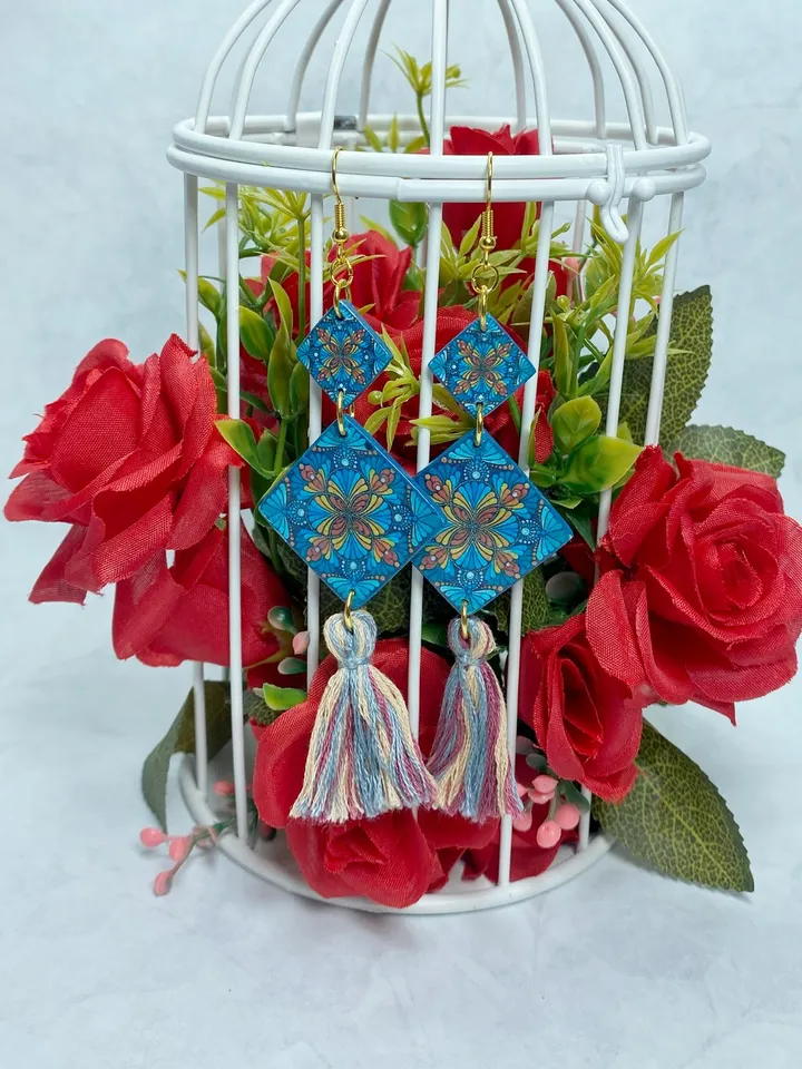 Bright handmade earrings. Individual design.