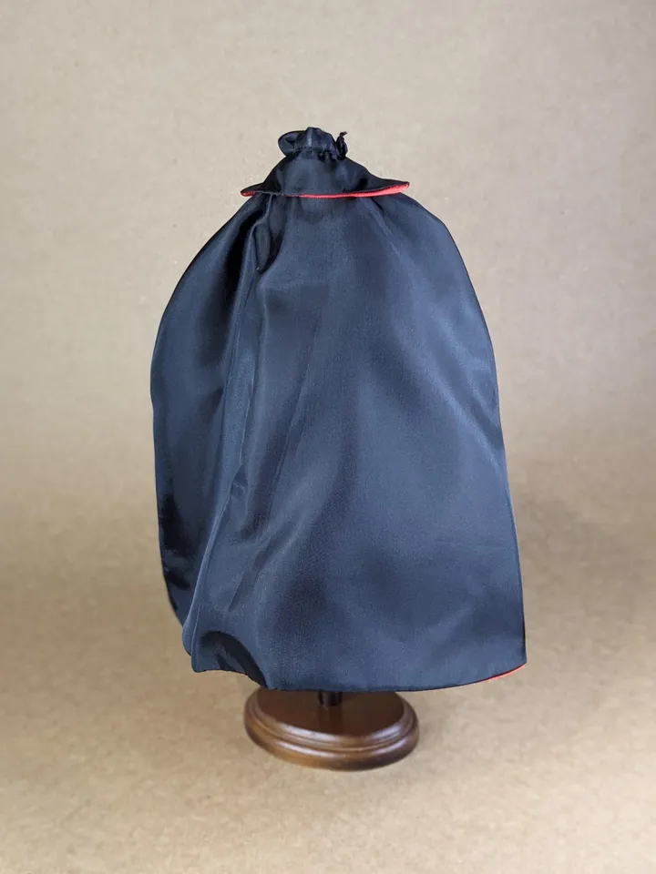 Handmade two-sided black & red Halloween Vampire cape for 12 inches fashion dolls