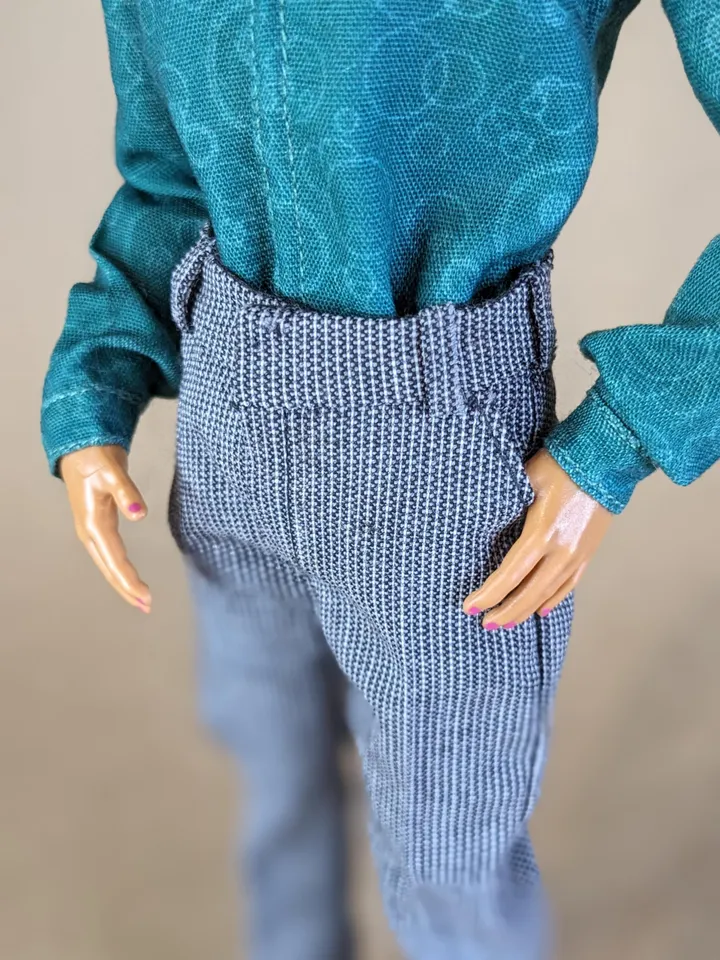 Classic gray pants for 12 inch fashion male dolls