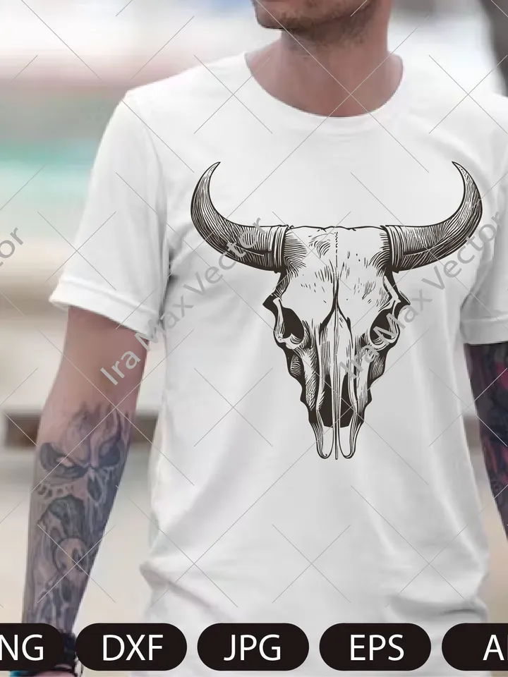 Cow Skull SVG , Bull Skull SVG, Mystical svg, Crescent Moon svg, Cow Skull png, Southwest SVG, Boho svg, Longhorn svg, Buffalo svg