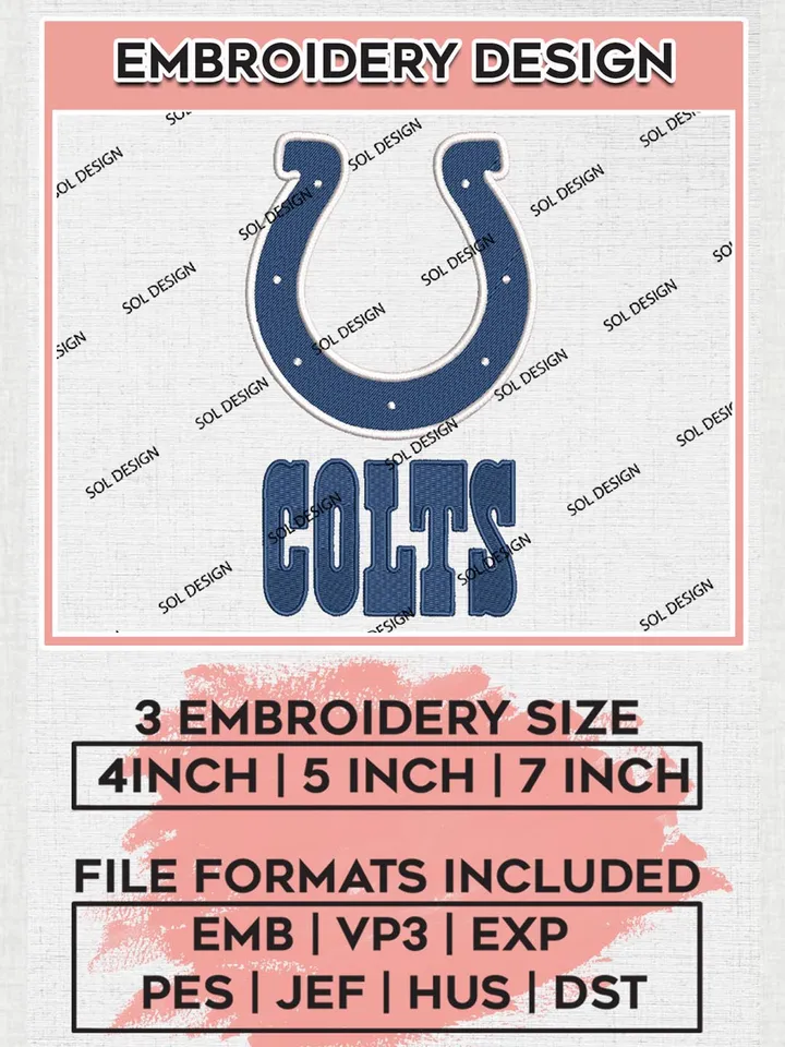 Indianapolis Colts Machine Embroidery Designs, NFL Colts, NFL Embroidery Designs, NFL Indianapolis Colts Machine Embroidery Design, Digital Download