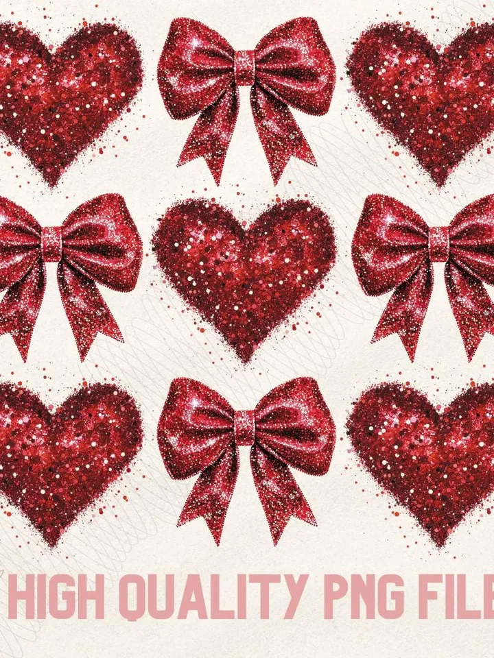 Coquette Glitter Valentine Heart Png, Valentine Png, Girls Valentine Png, Valentine Heart Png, Valentine Coquette Png, Valentines Mama Png