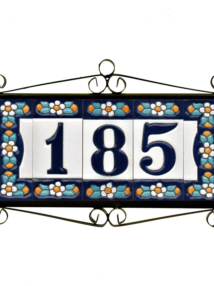 Ceramic letters and numbers 7.5cm. (3") for the wall - Hand-glazed in Spain - "ARTECER-Azul" models - Ceramic letters number -