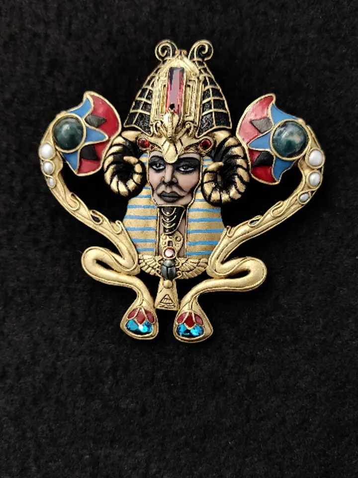 Brooch Faraon, Egyptian brooch, Egypt, Brooch with stones, egyptian decoration