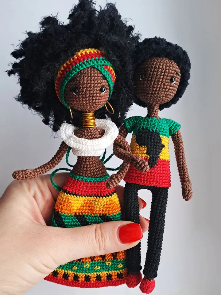 African doll pattern. African boy doll. Crochet african doll. Male african doll