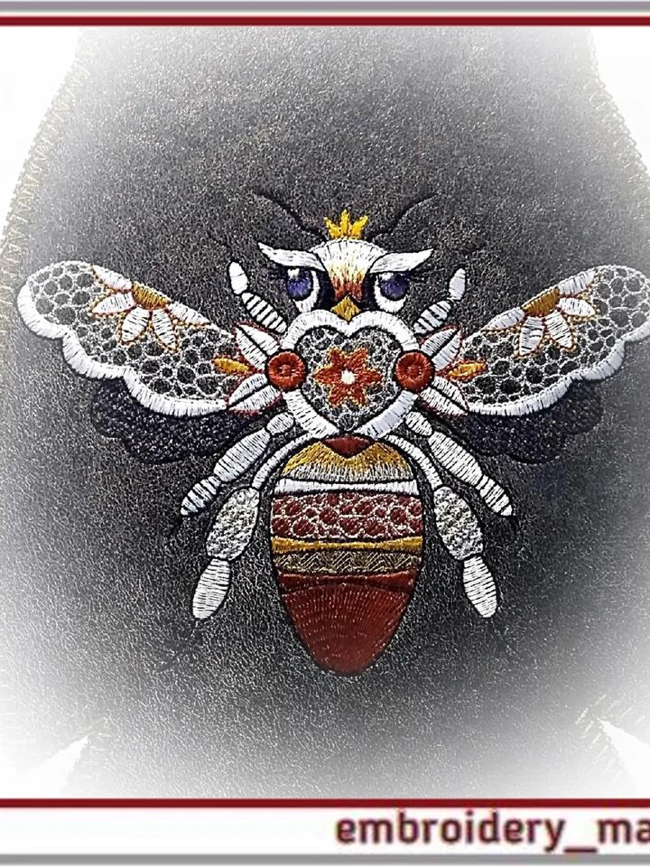 Machine embroidery design multicolored Fly 2 in 2 sizes from Embroidery Manavi 05