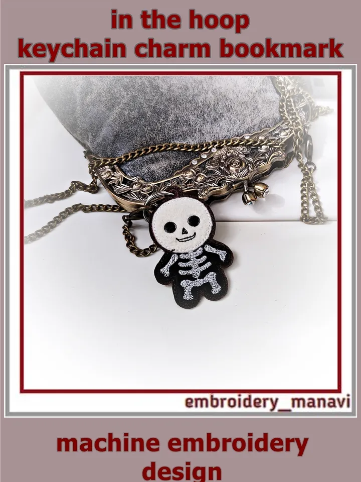 Bonesy Boo – Halloween ITH Felt Skeleton Charm – In the Hoop Embroidery Project by Embroidery Manavi 05