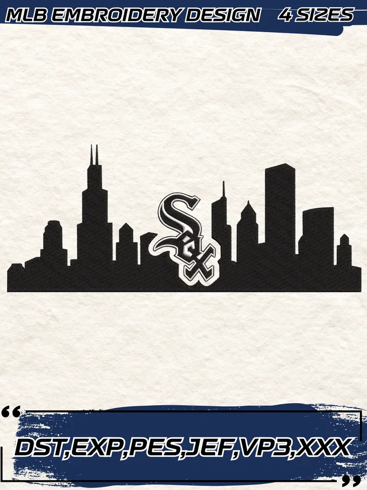 Chicago White Sox Baseball Embroidery Design,MLB Embroidery Design,Machine Embroidery Design File,4 Sizes, Digital Download
