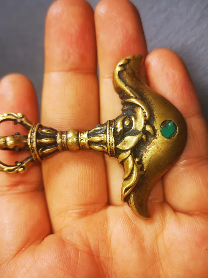 Gandhanra Antique Tibetan Amulet Ritual,Kartika(knife of the dakinis), Trantic Buddhism Ritual Implement, 2.64"
