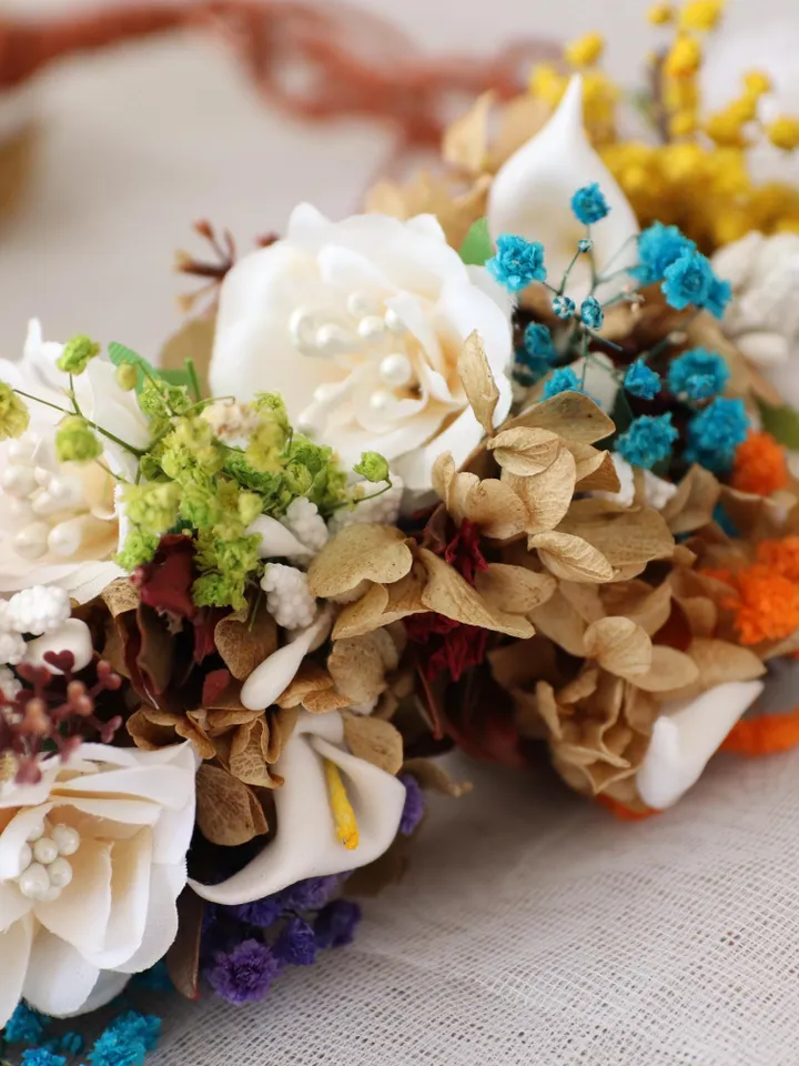 Hair jewelry.Party,Wedding Accessories,handmade items,autumn leaves,Orchid flower, White roses, birthday present,purple flower crown