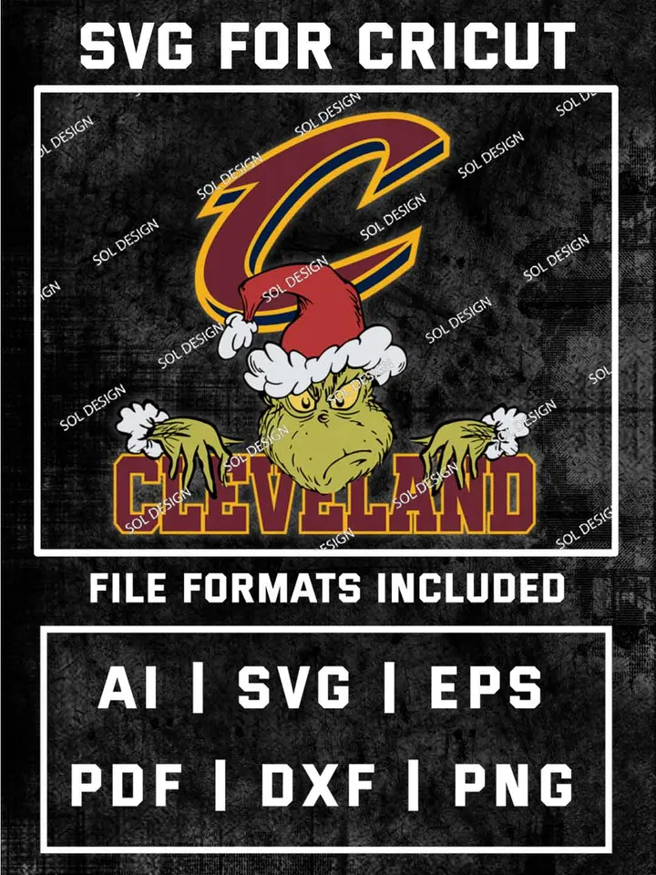 Grinch Cleveland Cavaliers SVG, NBA SVG Design, NBA Cleveland Cavaliers SVG, NBA Cavaliers Cricut, Christmas Svg, Grinch svg, Digital Download